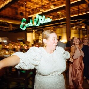 Sezane Cream Lace Maxi Dress with Puff Sleeves